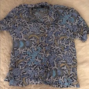 Men’s Land’s End patterned short sleeve buttondown